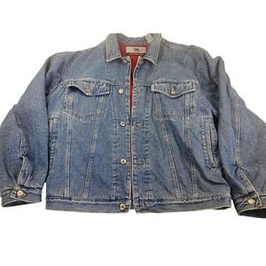 Bugle Boy The Millennium Series Denim Jacket Fleece Lined Men's Medium *VINTAGE